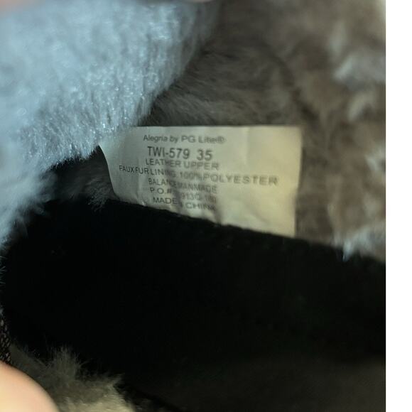 Alegria Twisp Dame TWI-579 Leather and Faux Fur Boots Size 5 Comfort - Picture 6 of 6